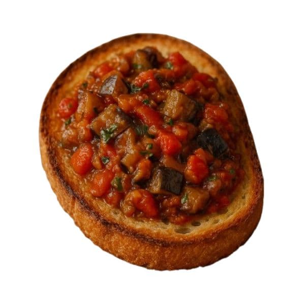 Crostino con caponata di melanzane