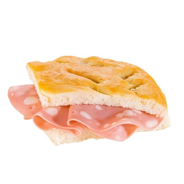 Focaccia farcita con mortadella