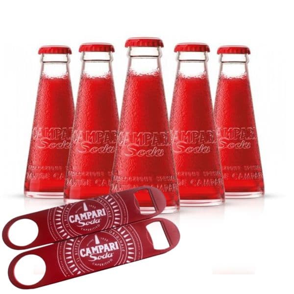 5 Campari Soda (10 cl) con Apribottiglie in Omaggio!