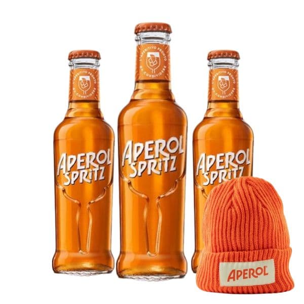 Aperol Spritz Ready to Enjoy (20 cl) 3 pezzi con Cappellino in omaggio!