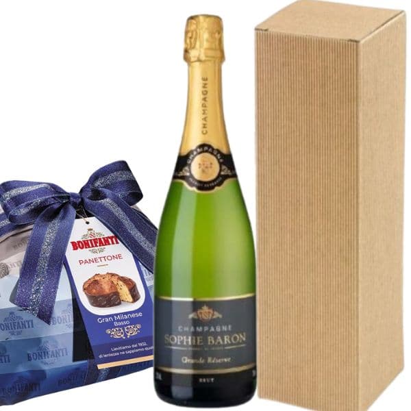 Champagne AOC Grande Réserve Brut con Panettone Bonifanti