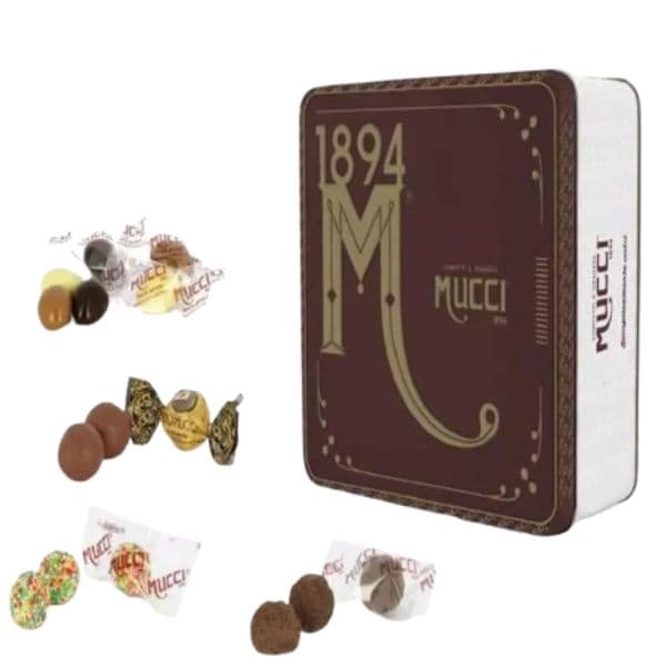 Confetti e Dragées Mucci Scatola in Latta Brown (380 gr)