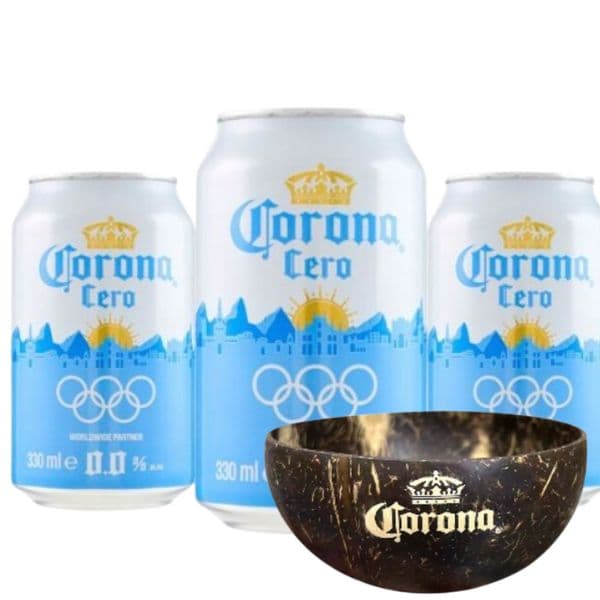 Corona Cero Lattina 0.0 (33cl) 3 Pezzi con Ciotola in Cocco in Omaggio