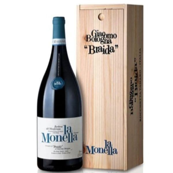Barbera del Monferrato frizzante DOC La Monella 2024 Magnum (150 cl) in cassetta di legno