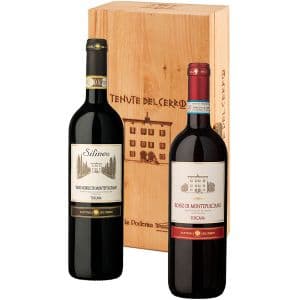 Fattoria Del Cerro Silineo Nobile Di Montepulciano+Rosso Di Montepulciano Cassetta In Legno 2 Bottiglie 75cl