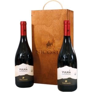 Nicosia Vulka Etna Rosso Doc Cassetta In Legno 2 Bottiglie 75 Cl