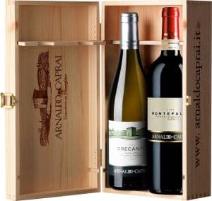Caprai Grecante Colli Martani Grechetto Doc + Montefalco Rosso Doc Cassettain Legno 2 Bottiglie 75Cl