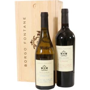 Borgo Fontane Bolgheri Superiore+Vermentino Bolgheri Cassetta in Legno 2 Bottiglie 75cl