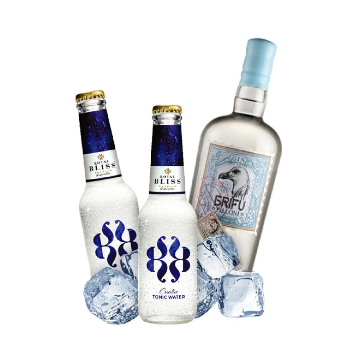 Royal Bliss Royal Blue Navy - Gin Tonic Cocktail Kit per 10 persone