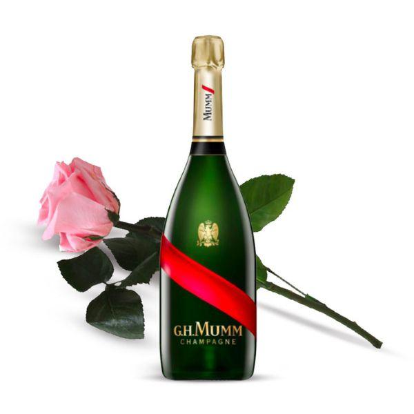 Kit Festa della Mamma - Champagne con una Rosa