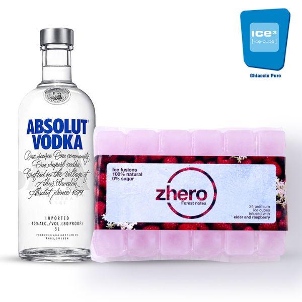 Kit Absolut Vodka e Ghiaccio Zhero Forest Notes 