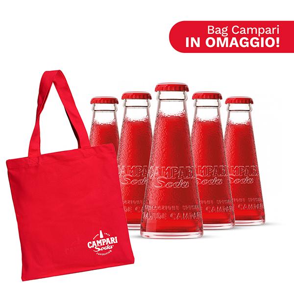 5 Campari Soda (10 cl) con Bag Campari Soda in Omaggio!