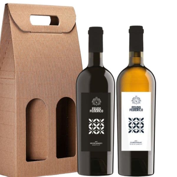 Negroamaro NR24 e Chardonnay LN24 con cantinetta da due bottiglie