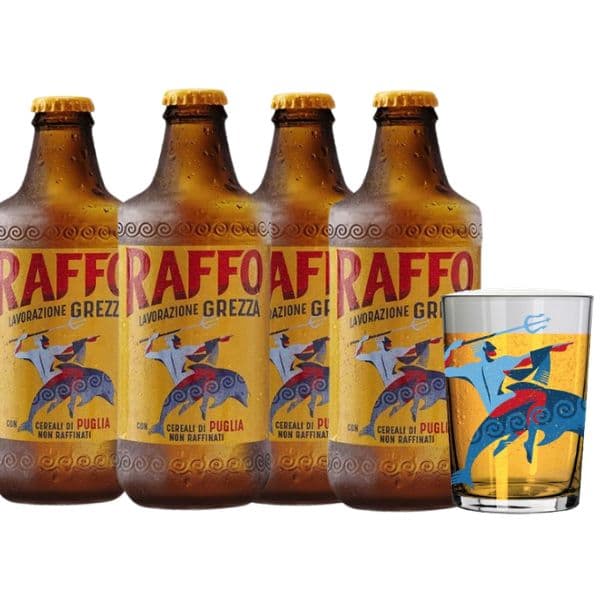 Raffo Lavorazione Grezza (45 cl) 4 pezzi con Bicchiere in omaggio