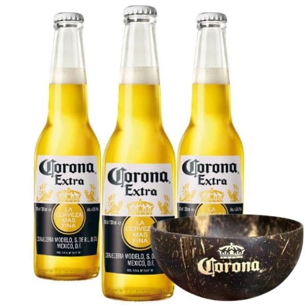 Corona Extra Lager (33 cl) 3 pezzi Ciotola in Cocco in Omaggio