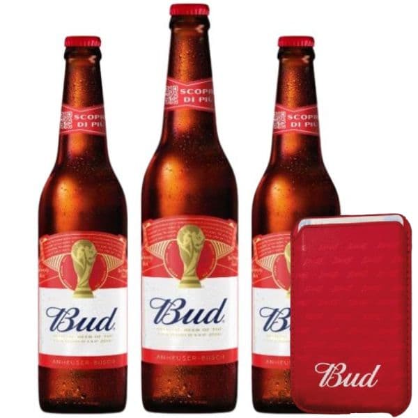 Bud (50 cl) 3 pezzi con Portacarte in Omaggio