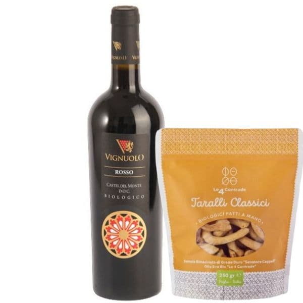 Castel del Monte DOC Rosso Vignuolo BIO 2022 + Taralli Classici Bio (250 g)